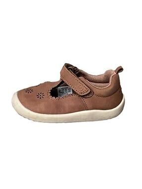 Stride Rite Toddler Girls Mary Jane Shoes Brown Size 6M Leather Hook Loop